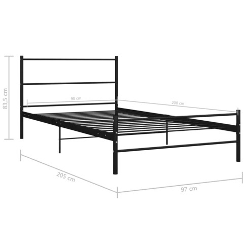 Czarne metalowe łóżko Epix