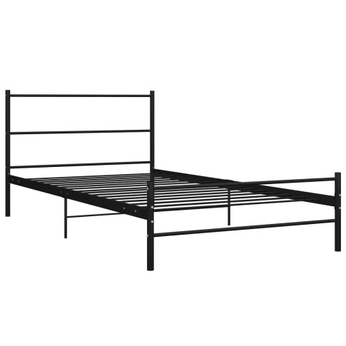 Czarne pojedyncze łóżko z metalu Epix