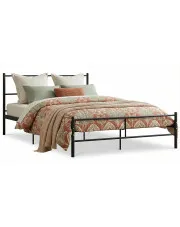 Czarne metalowe łózko w stylu industrialnym 140x200 cm - Rafael w sklepie Edinos.pl
