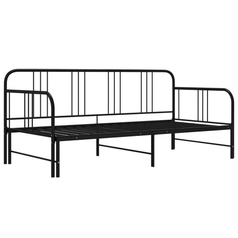 Czarne metalowe łóżko Vemoso