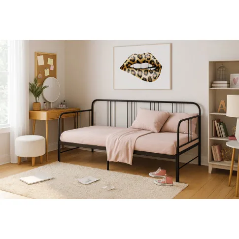 czarne łózko do sypialni Travelo