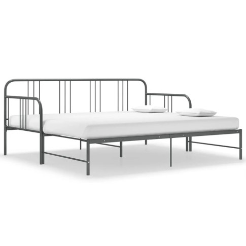 Szare metalowe łóżko rozkładane Vemoso