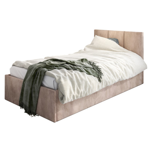 Beżowe łóżko z zagłówkiem Barnet 6X