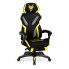 Czarno-żółty fotel gamingowy z podnóżkiem - Olfi