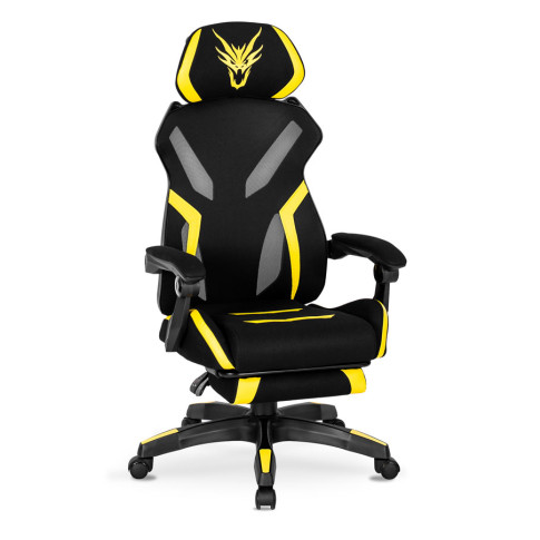 Czarno żółty fotel gamingowy Olfi