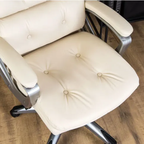 Kremowy ekskluzywny fotel obrotowy Biso 3X