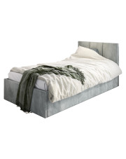 Popielate łóżko tapicerowane z zagłówkiem Barnet 6X - 3 rozmiary w sklepie Edinos.pl