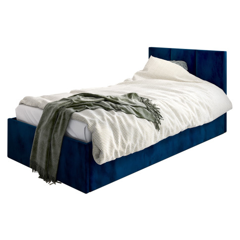 Granatowe łóżko z zagłówkiem Barnet 6X