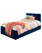 Granatowe łóżko z zagłówkiem Golones 6X - 4 rozmiary w sklepie Edinos.pl