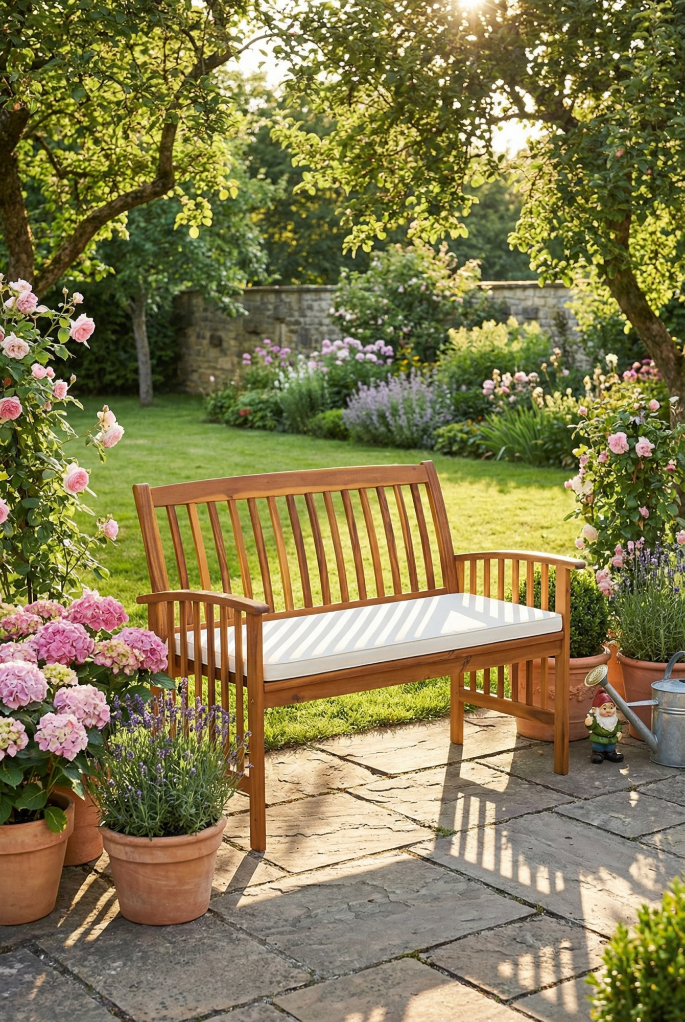 Aranżacja ogrodowa z ławką Rafio