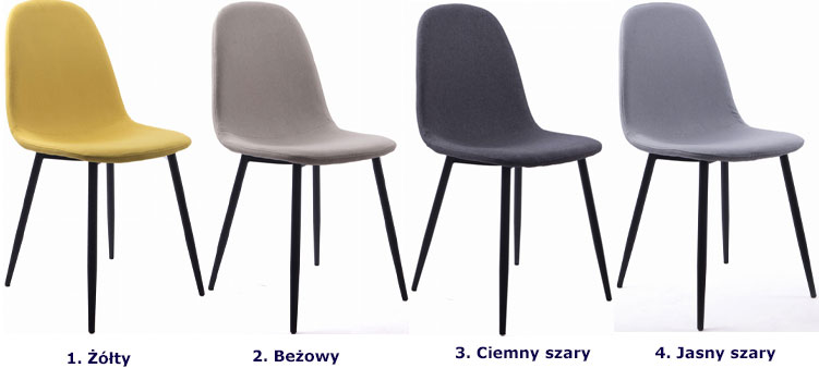 Kolory tapicerowanego metalowego krzesła do stołu Ipos
