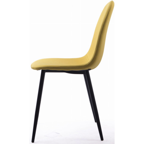 Żółte krzesło metalowe tapicerowane do stołu Ipos