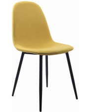 Żółte tapicerowane krzesło metalowe - Ipos w sklepie Edinos.pl