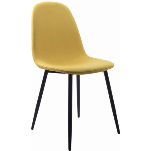 Żółte metalowe krzesło na czarnych nogach Ipos