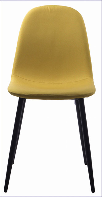 Żółte tapicerowane krzesło kuchenne metalowe Ipos