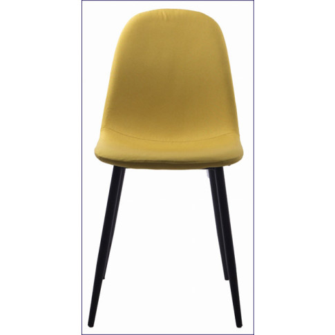 Żółte minimalistyczne krzesło tapicerowane do jadalni nowoczesnej Ipos