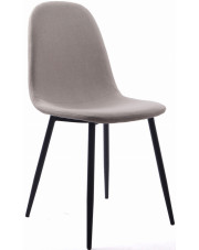 Beżowe krzesło do stołu tapicerowane tkaniną - Ipos w sklepie Edinos.pl
