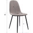 Wymiary gładkiego krzesła tapicerowanego metalowego Ipos