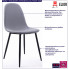 Infografika jasnoszarego gładkiego krzesła tapicerowanego Ipos