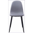 Jasno szare minimalistyczne krzesło metalowe tapicerowane tkanina