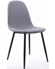 Jasnoszare metalowe krzesło tapicerowane nowoczesne - Ipos w sklepie Edinos.pl