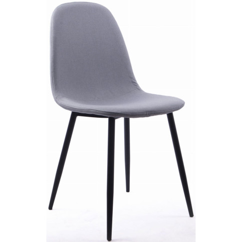 Szare gładkie krzesło tapicerowane metalowe Ipos