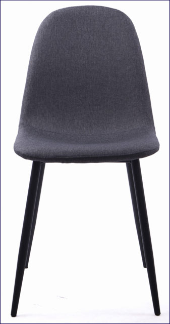 Ciemnoszare tapicerowane krzesło kuchenne metalowe Ipos