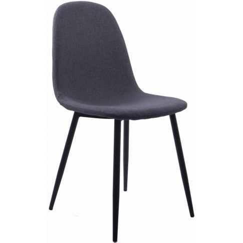 Ciemnoszare krzesło tapicerowane metalowe do stołu Ipos