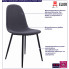 Infografika ciemnoszarego gładkiego krzesła tapicerowanego Ipos