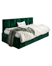 Zielone welwetowe łóżko młodzieżowe Barnet 7X - 3 rozmiary w sklepie Edinos.pl