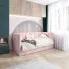 różowe łóżko z oparciem i bokami Barnet 8X