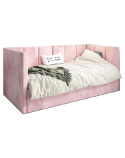 Różowe łóżko młodzieżowe z oparciem Barnet 8X - 3 rozmiary w sklepie Edinos.pl