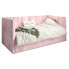 Różowe tapicerowane łóżko z oparciem Barnet 8X