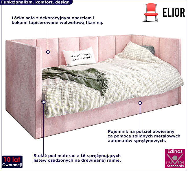Tapicerowane łóżko z oparciem Golones 8X