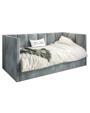 Szare łóżko tapczan z wysokim oparciem Barnet 8X - 3 rozmiary w sklepie Edinos.pl