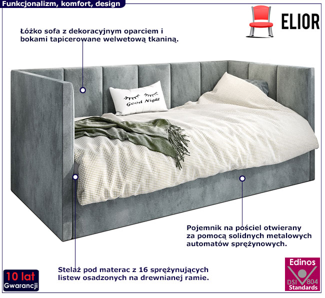 Tapicerowane łóżko z oparciem Golones 8X