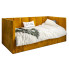 Musztardowe tapicerowane łóżko z oparciem Barnet 8X