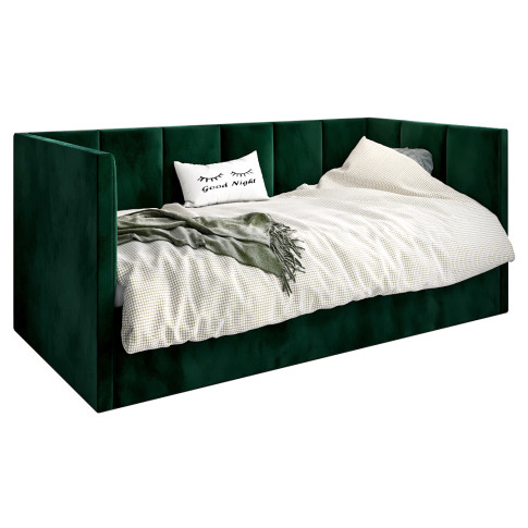 Zielone tapicerowane łóżko z oparciem Barnet 8X