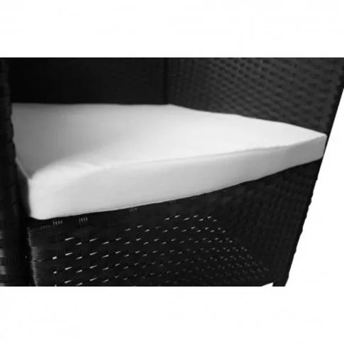Szczegółowe zdjęcie nr 4 produktu Zestaw 2 foteli z rattanu w kolorze czarnym z poduszkami.