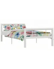 Białe metalowe łóżko jednoosobowe 90x200 cm - Sintra w sklepie Edinos.pl