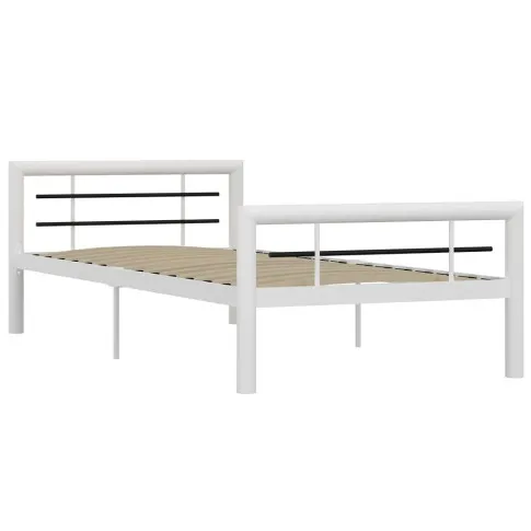 Białe metalowe łózko w stylu loft Hegrix