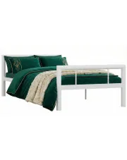 Białe metalowe łóżko pojedyncze 100x200 cm - Sintra w sklepie Edinos.pl