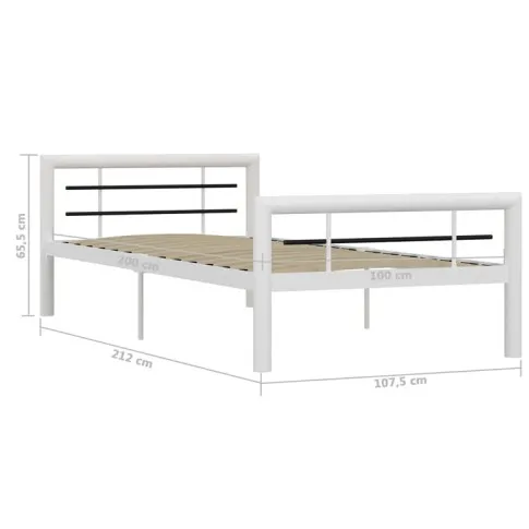 Wymiary łózka metalowego Hegrix 100 cm