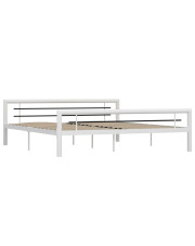 Białe metalowe łóżko 160 x 200 cm - Hegrix w sklepie Edinos.pl