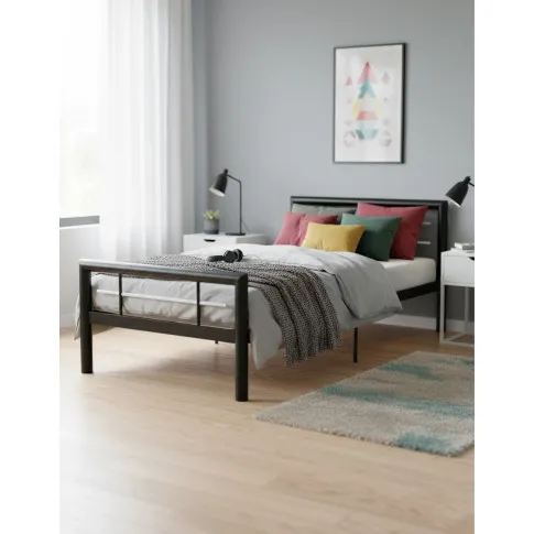 Czarne metalowe łózko w stylu loftowym 90 x 200 cm   Sintra