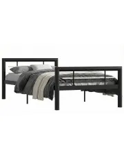 Czarne metalowe łózko w stylu loftowym 90 x 200 cm - Sintra w sklepie Edinos.pl