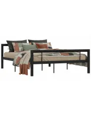 Czarne metalowe łóżko dwuosobowe 160x200 cm - Sahar w sklepie Edinos.pl