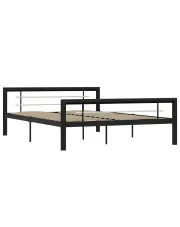 Czarne metalowe łóżko dwuosobowe 160x200 cm - Hagrix w sklepie Edinos.pl