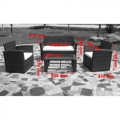 Zdjęcie zestaw wypoczynkowy do ogrodu Lingo czarny | Edinos.pl