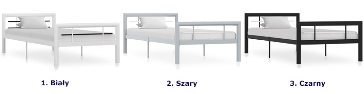 Dostępne kolory łóżka metalowego Sintra